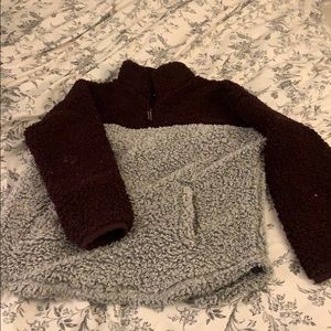 Size medium jumper, maroon and grey